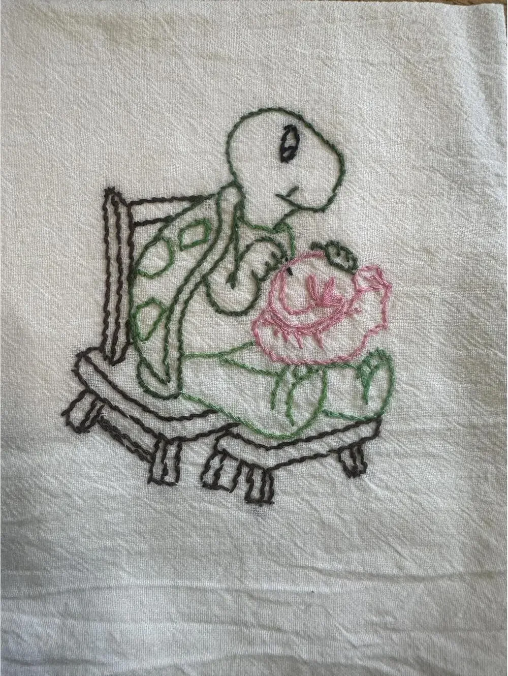 7 VTG Embroidered Tea Towels Cat Turtle Fruit Vegetables Farmhouse Cottagecore